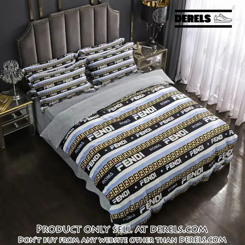 Fendi roma luxury brand premium bedding set bedspread duvet cover set home decor dr1252227